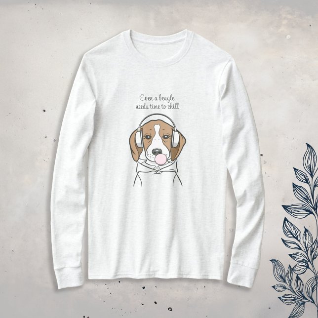 Beagle mit Bubblegum Niedlich Funny Funny Dog T-Shirt (Von Creator hochgeladen)