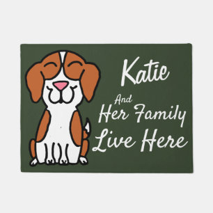 Beagle mit personalisierter Hand Fußmatte