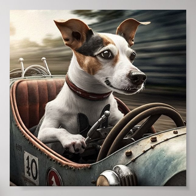 Beagle mit Racing Poster (Vorne)