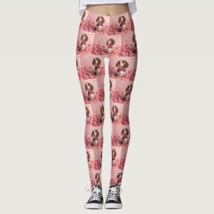Beagle mit Rose - Valentinstag Leggings