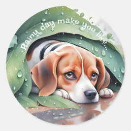 Beagle mit Rückenlehne aus Whimsikraut Runder Aufkleber