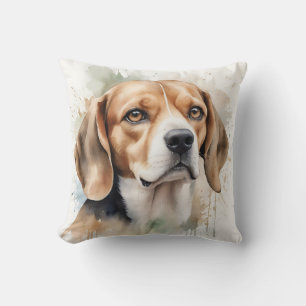 Beagle mit weichem Wasser Portrait mit Flüssigkeit Kissen