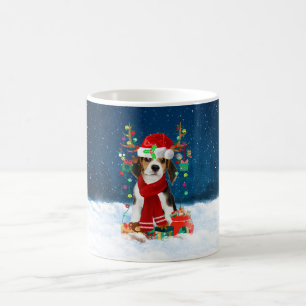 Beagle mit Weihnachtsgeschenke Kaffeetasse
