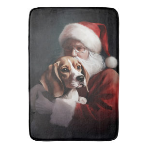 Beagle mit Weihnachtsmann Weihnachten Badematte