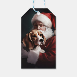 Beagle mit Weihnachtsmann Weihnachten Geschenkanhänger