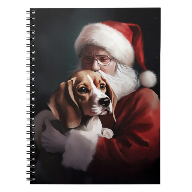 Beagle mit Weihnachtsmann Weihnachten Notizblock (Vorderseite)