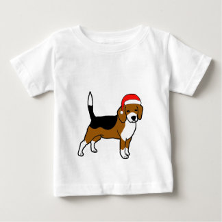 Beagle mit Weihnachtsmannmütze Baby T-shirt