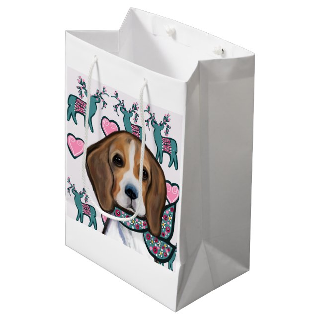 Beagle Mittlere Geschenktüte (Vorderseite Schrägansicht)