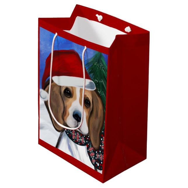 Beagle Mittlere Geschenktüte (Vorderseite Schrägansicht)