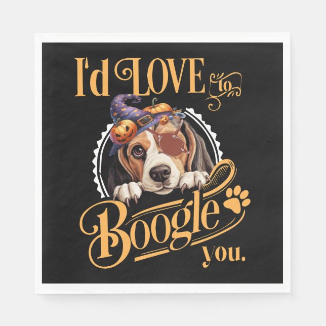 Beagle Mom Halloween Dog Lover Serviette (Vorderseite)