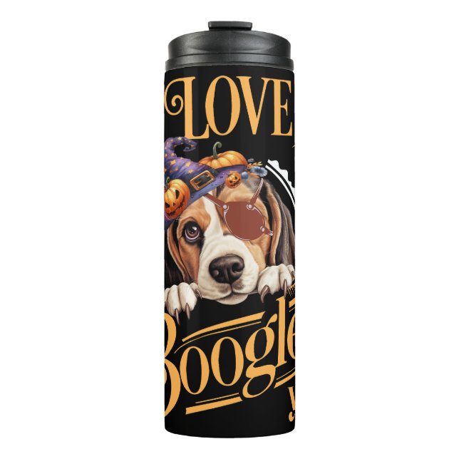 Beagle Mom Halloween Dog Lover Thermosbecher (Vorderseite)