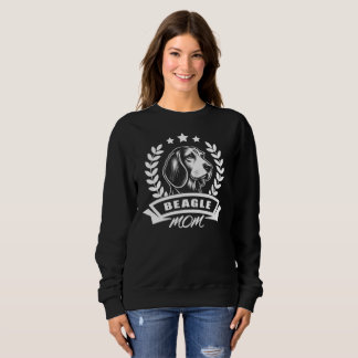 "Beagle Mom" mit Hundekopf und Ährenkranz Sweatshirt