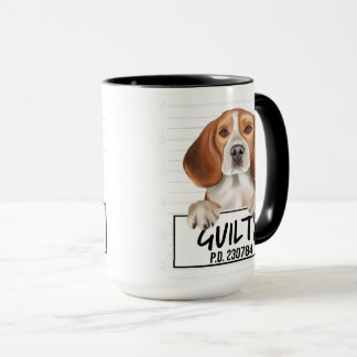 Beagle Mugshot Guilty Dog Tasse