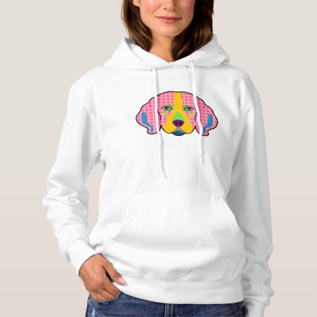 Beagle Muster Pop Art Hoodie (Vorderseite)
