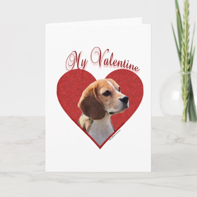 Beagle My Valentine Feiertagskarte (Vorderseite)