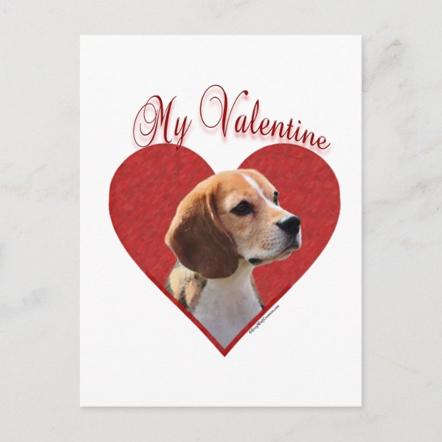 Beagle My Valentine Feiertagspostkarte (Vorderseite)