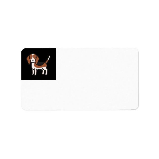 Beagle Neuer Cartoon Adressaufkleber (Vorne)