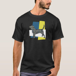 Beagle Niedlich Hunde Hund Silhouette Y&B Raster T T-Shirt