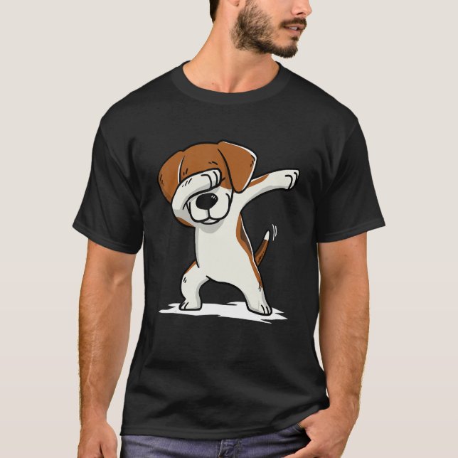 Beagle Niedlicher Dabbing T - Shirt Funny Dab Danc (Vorderseite)