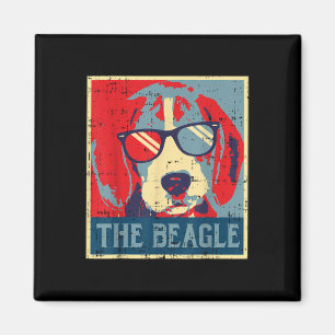 Beagle Obama Poster Vintage Tierhunde D Magnet