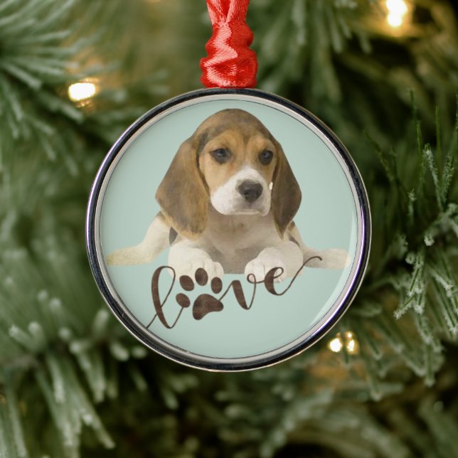 Beagle Ornament Aus Metall (Baum)