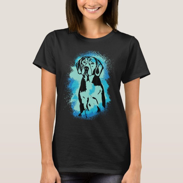 Beagle Paint Blue Design Dog Mom Dad_1 T-Shirt (Vorderseite)