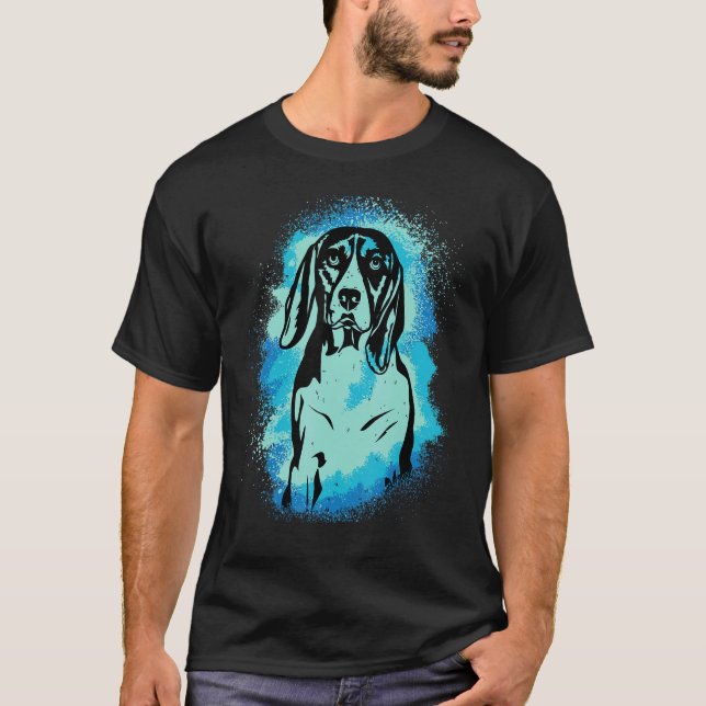 Beagle Paint Blue Design Dog Mom Dad T-Shirt (Vorderseite)