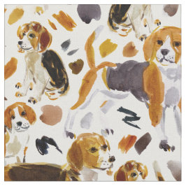 BEAGLE Painterly Watercolor Hound Hunde Stoff