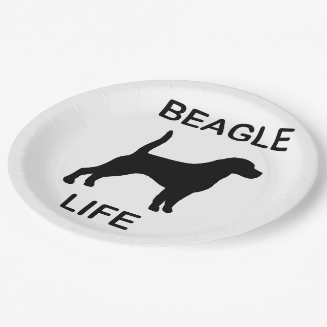 Beagle Pappteller (Schrägansicht)