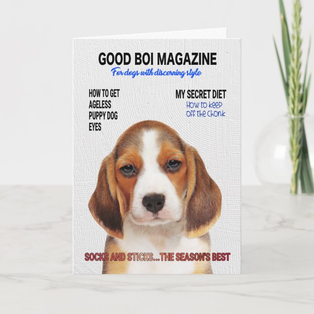 Beagle Parody Magazine Cover Card Karte (Vorderseite)