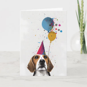Beagle Party Grußkarte Karte
