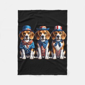 Beagle Patriotic 4. Juli USA Flagge Amerika Pupp Fleecedecke