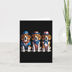 Beagle Patriotic 4. Juli USA Flagge Amerika Pupp Karte