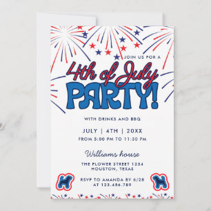 Beagle Patriotisches Feuerwerk 4. Juli BBQ-Party Einladung