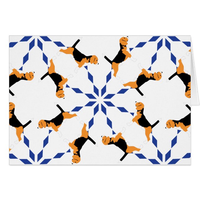 Beagle Pattern blau (Vorderseite (Horizontal))