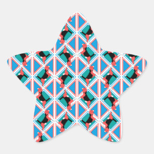 Beagle Pattern Quattrodog Stern-Aufkleber