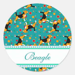 Beagle Pattern Runder Aufkleber