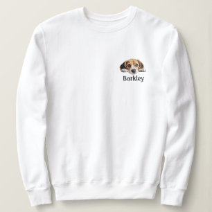 Beagle Peeking Personalisiert Minimal Sweatshirt