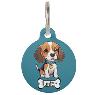 Beagle Personalisieren Sie die Pet-ID-Markierung Haustiermarke