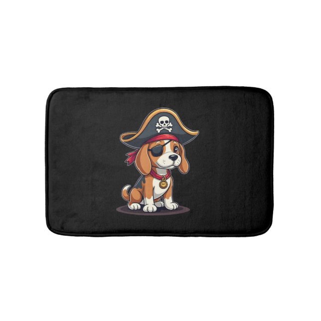 Beagle Pirate Costume Jolly Roger Flag Skull Cross Badematte (Vorderseite)