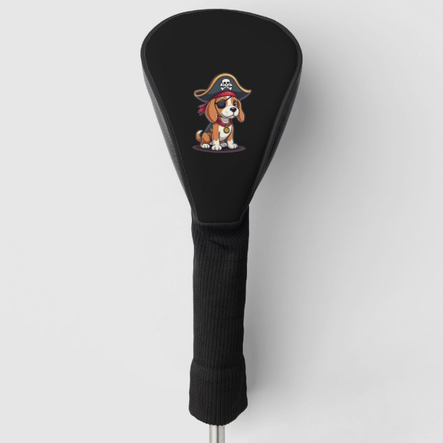 Beagle Pirate Costume Jolly Roger Flag Skull Cross Golf Headcover (Vorderseite)