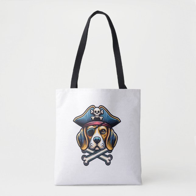 Beagle Pirate Kostüm Skull Crossbones Hunde Liebha (Vorderseite)