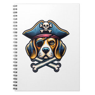 Beagle Pirate Kostüm Skull Crossbones Hunde Liebha Notizblock
