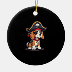 Beagle Pirate Kostüme Piratenflagge Flag Skull Cro Keramik Ornament