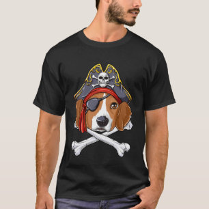 Beagle Pirate Kostüme Piratenflagge Flag Skull Cro T-Shirt