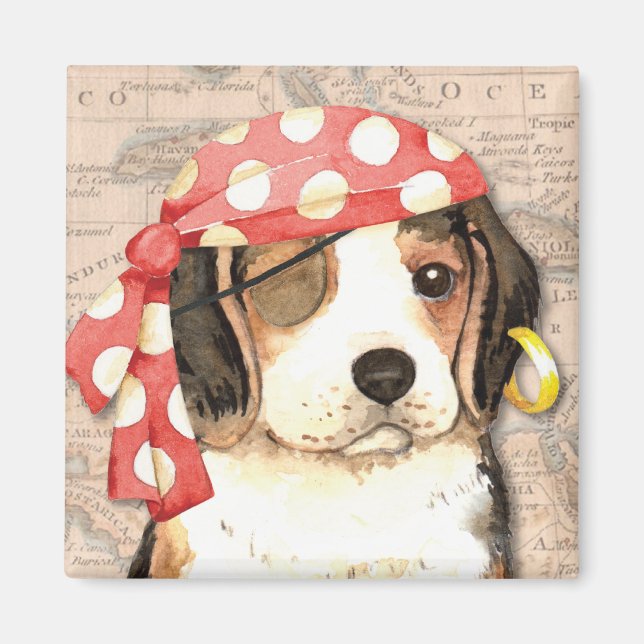 Beagle Pirate Magnet (Vorne)