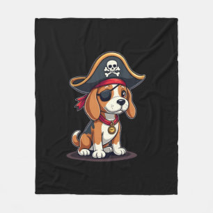 Beagle-Piratenkostüm Jolly Roger Flagge Totenkopf Fleecedecke