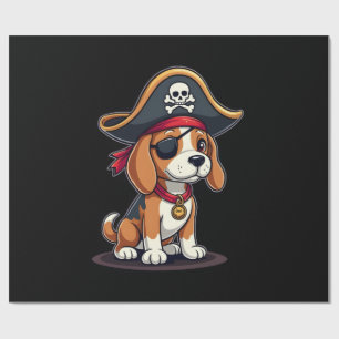 Beagle-Piratenkostüm Jolly Roger Flagge Totenkopf Geschenkpapier