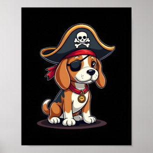 Beagle-Piratenkostüm Jolly Roger Flagge Totenkopf Poster