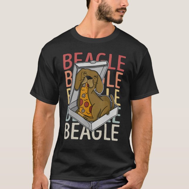 Beagle Pizza Walk Dog Eigentümer Welpe 18 T-Shirt (Vorderseite)